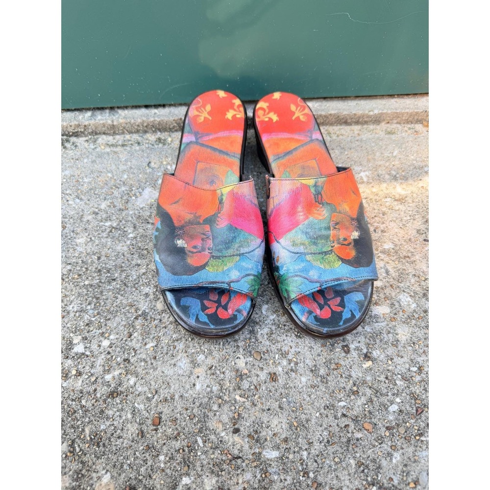 Icon Wearable Art Longing Leather‎ Slide Wedge Sandals Womens 8